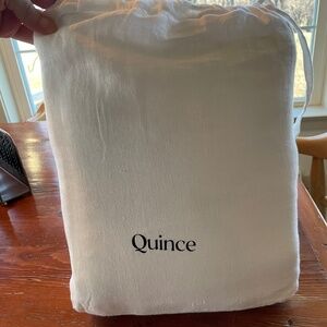 Quince Linen Duvet Cover Set in White